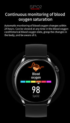 Round Custom Android 1.28 Inch Smart Watch BT Calling Real Blood Oxygen