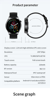 L18 Sport Round Shape Smartwatch 1.28 &quot;Color Health GPS Fitness Smartwatch