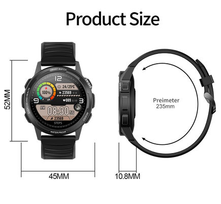 IP68 Waterproof GPS Tracking Smartwatch AMOLED Round Screen Heart Monitor Wristwatch